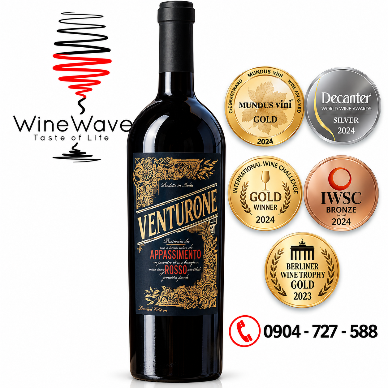 Rượu vang Ý Venturone Appassimento Rosso Hảo Hạng 