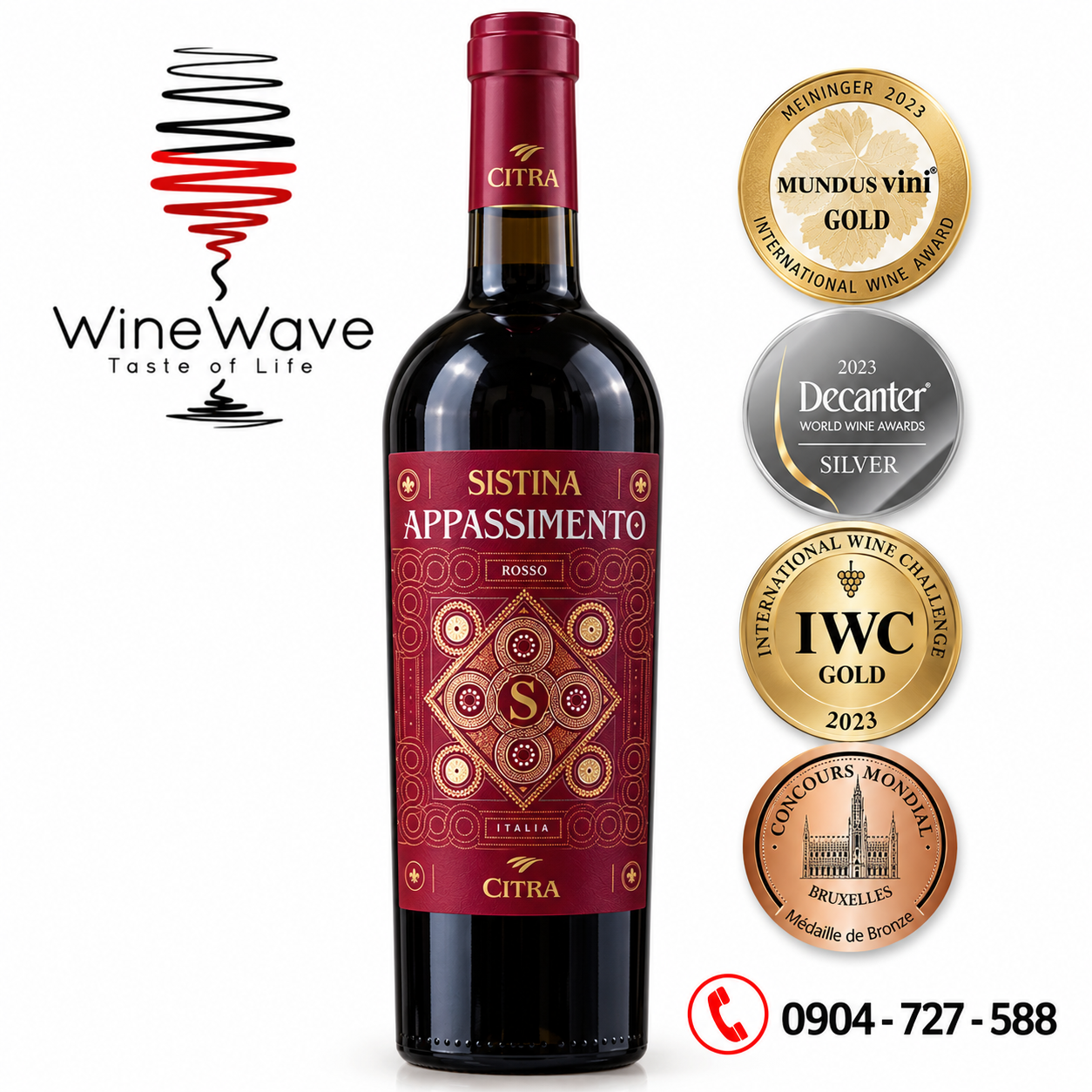 Rượu Vang Ý Sistina Appassimento Citra Vino Rosso Giá Tốt